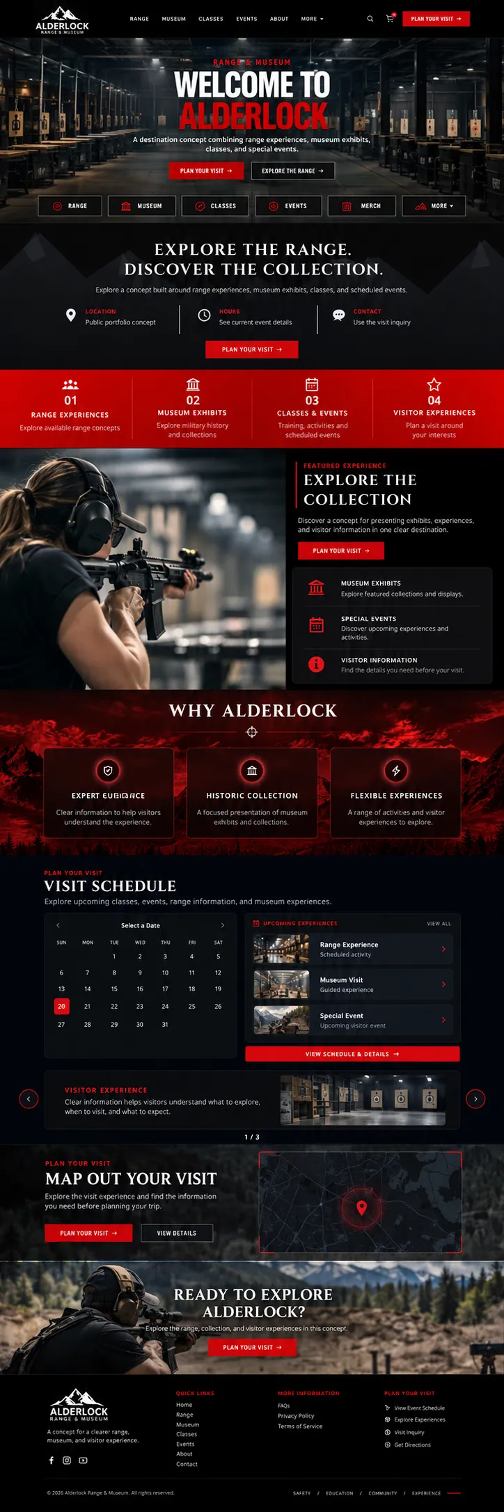 Alderlock Range and Museum website redesign