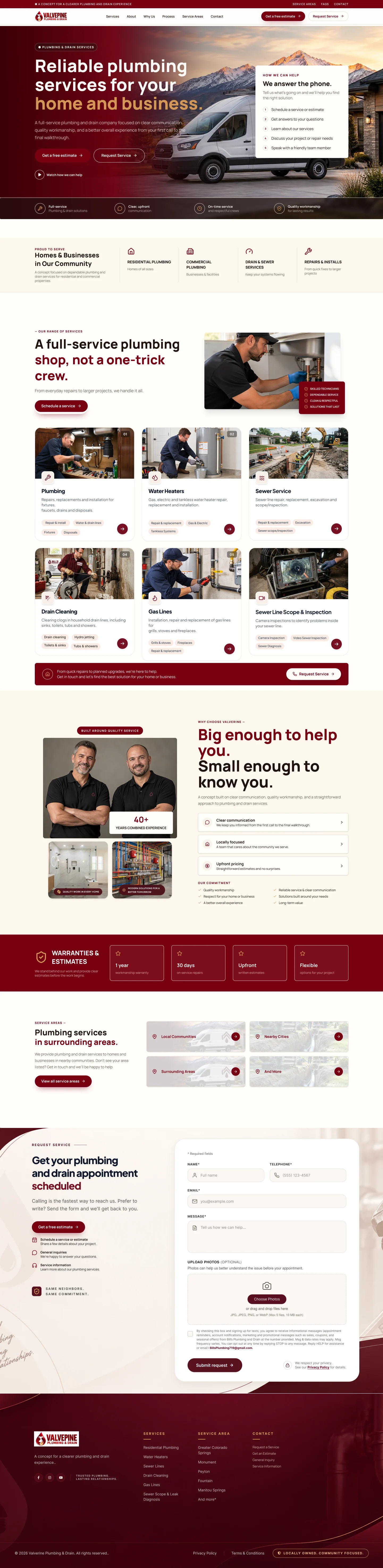 Valvepine Plumbing and Drain website redesign